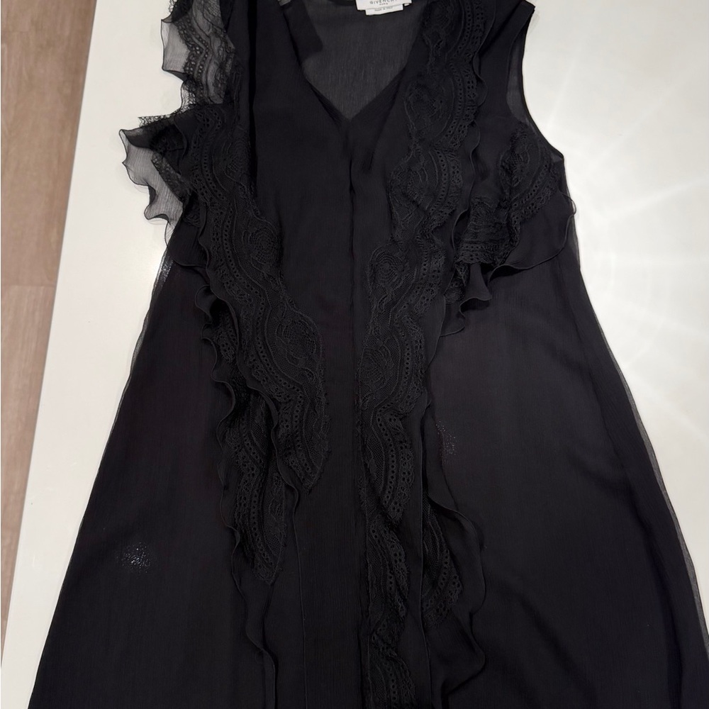 Givenchy black Ruffle Lace Robe - Picture 11 of 16